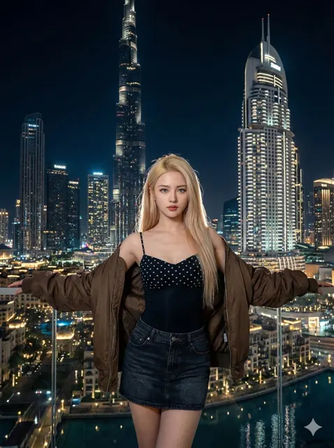 Dubai night blonde model
