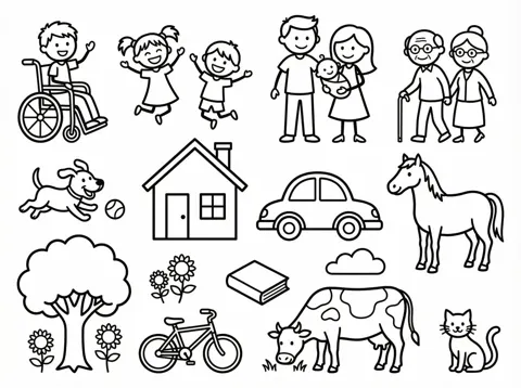 Black white coloring book clipart