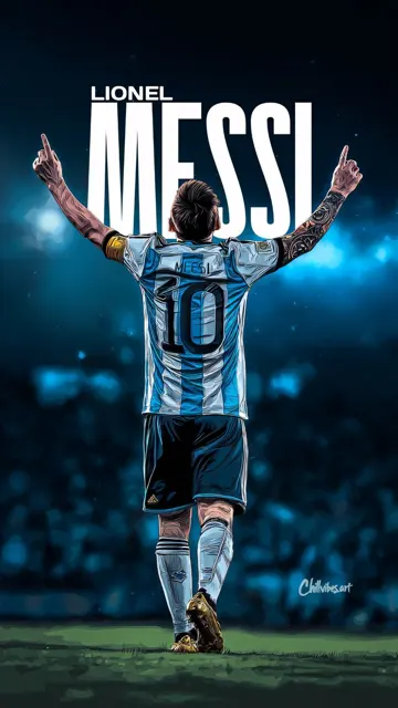 Messi victory celebration sports poster artwork