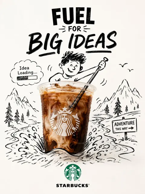 Innovative mixed media brand campaign poster