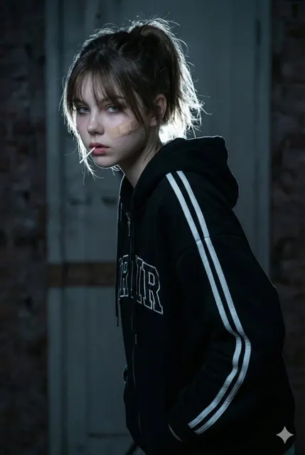 Rebellious ponytail cinematic profile