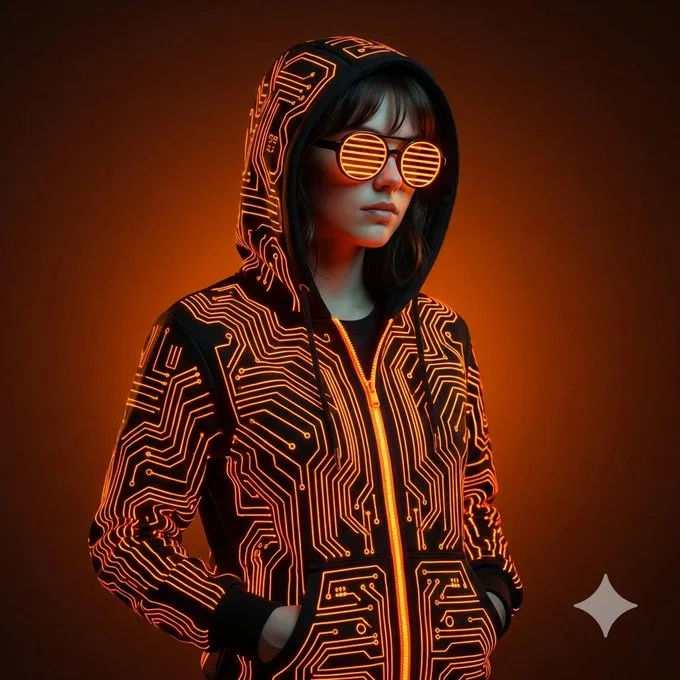 Neon circuit cyberpunk future portrait — After