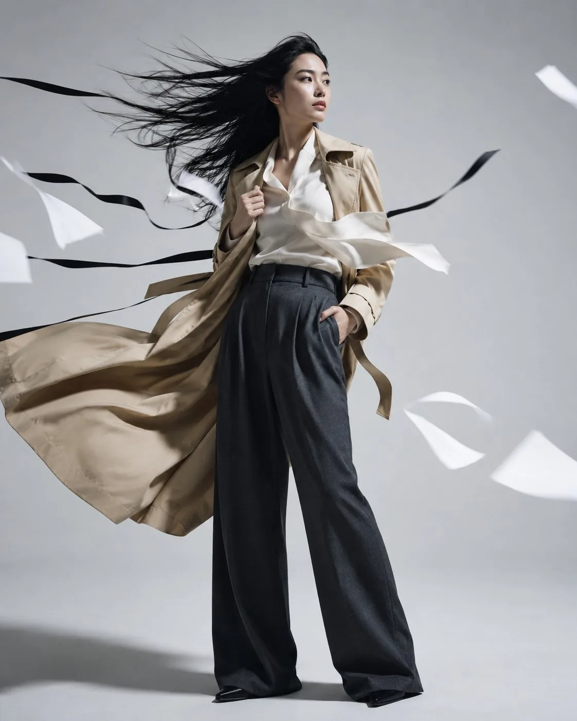 Studio photography minimalist dynamic woman portrait — Sonra