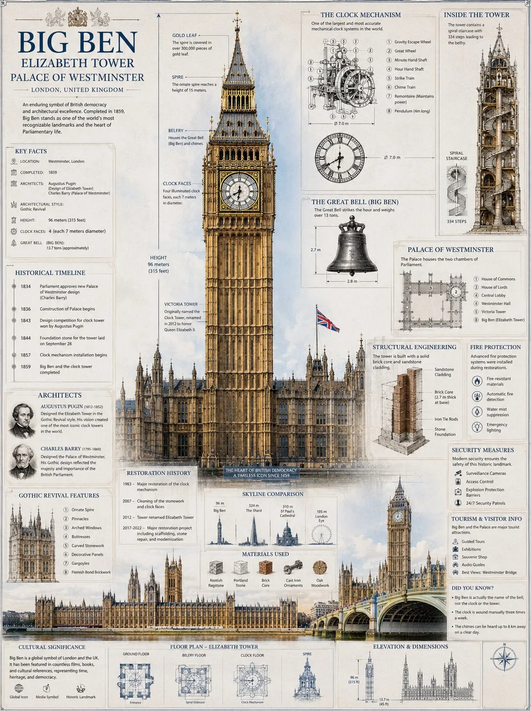 Big ben palace of westminster architectural blueprint — Sonra