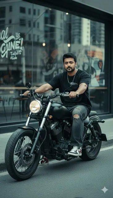 Rebellious street biker