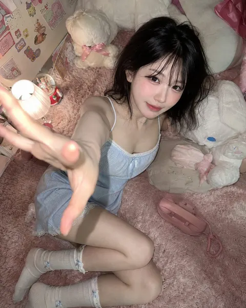 Pink white doll home flash snapshot