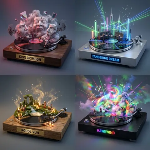 Immersive vinyl micro world surreal stage