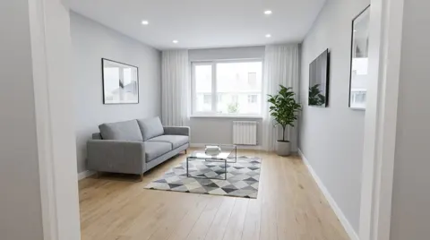 Modern minimalist living room renovation