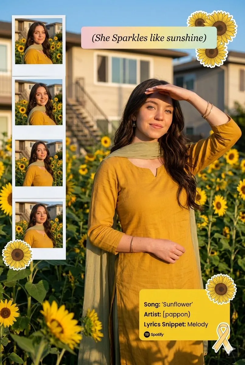 Sunflower collage girl — Sonra