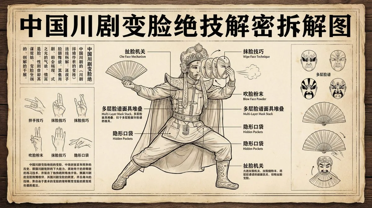 川剧变脸解密拆解图 — Sonra