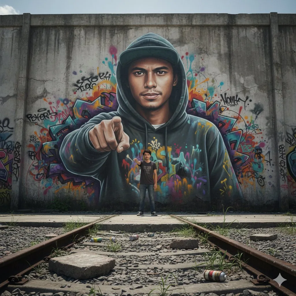 Graffiti breaking reality street confrontation — Sonra