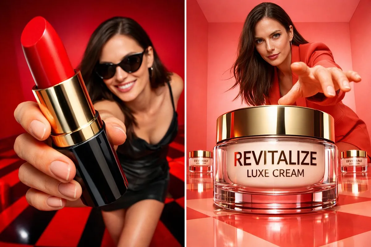 Stunning red studio wide angle beauty — Sonra