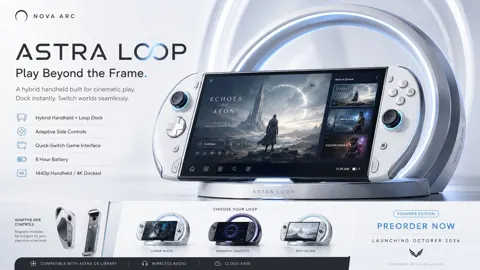 Fictional gaming console handheld ad prompt