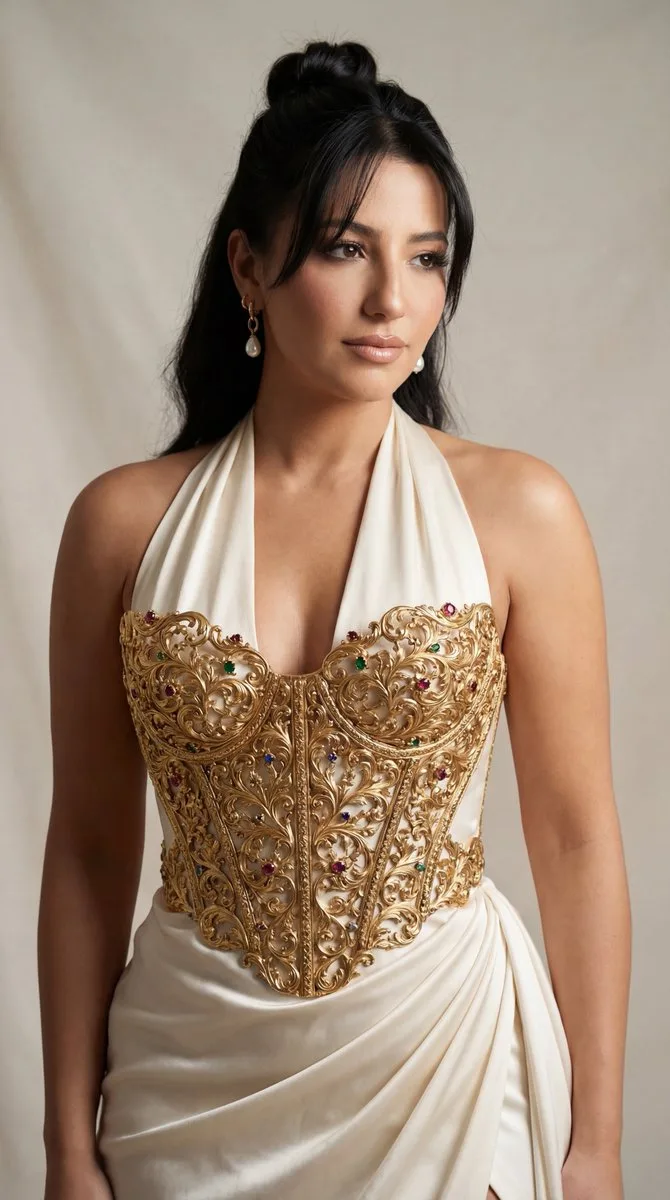 Luxury baroque silk fashion — Sonra