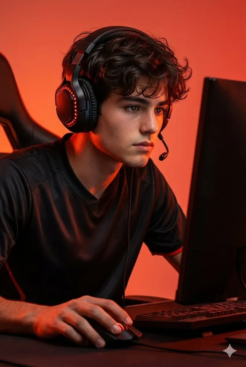 Fiery esports pro portrait — Sonra