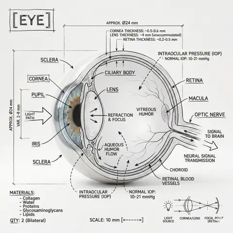 Black ink eye anatomy