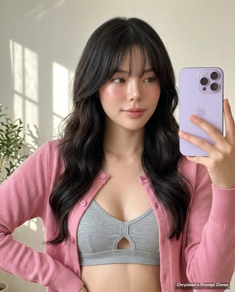 Warm glass skin selfie