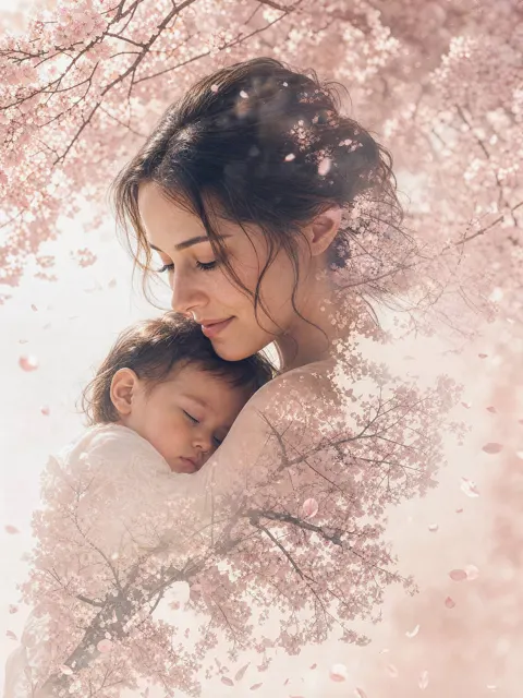 Double exposure portrait nature blend prompt