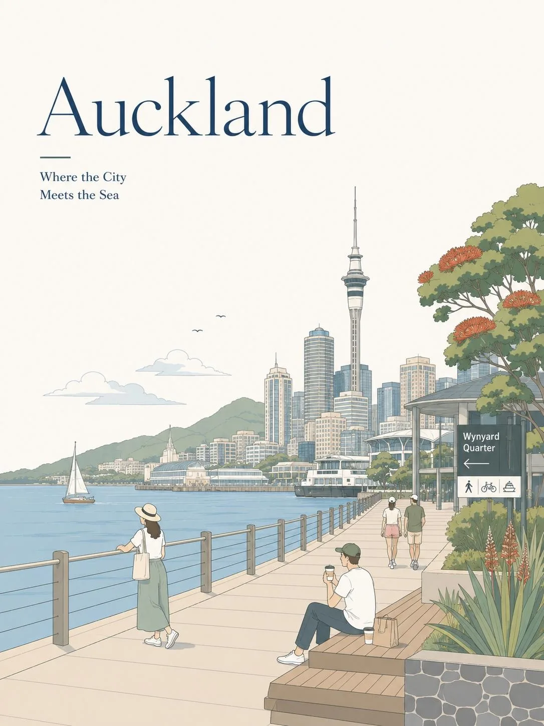 Minimalist travel poster illustration japanese style — After