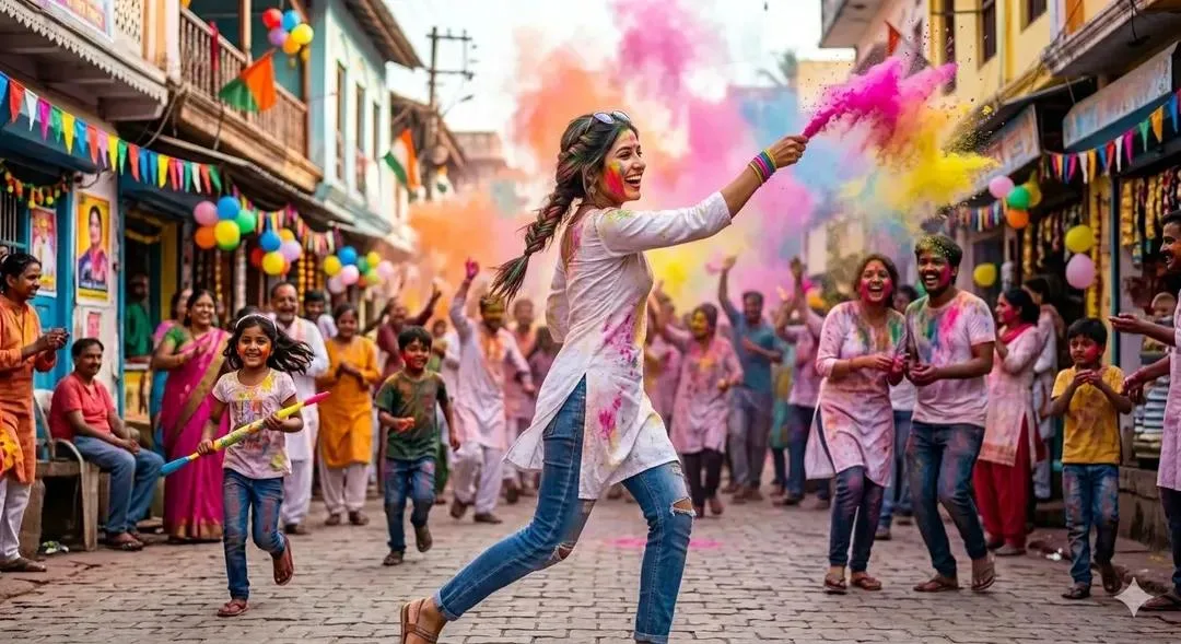 Sunlight through holi powder — Sonra