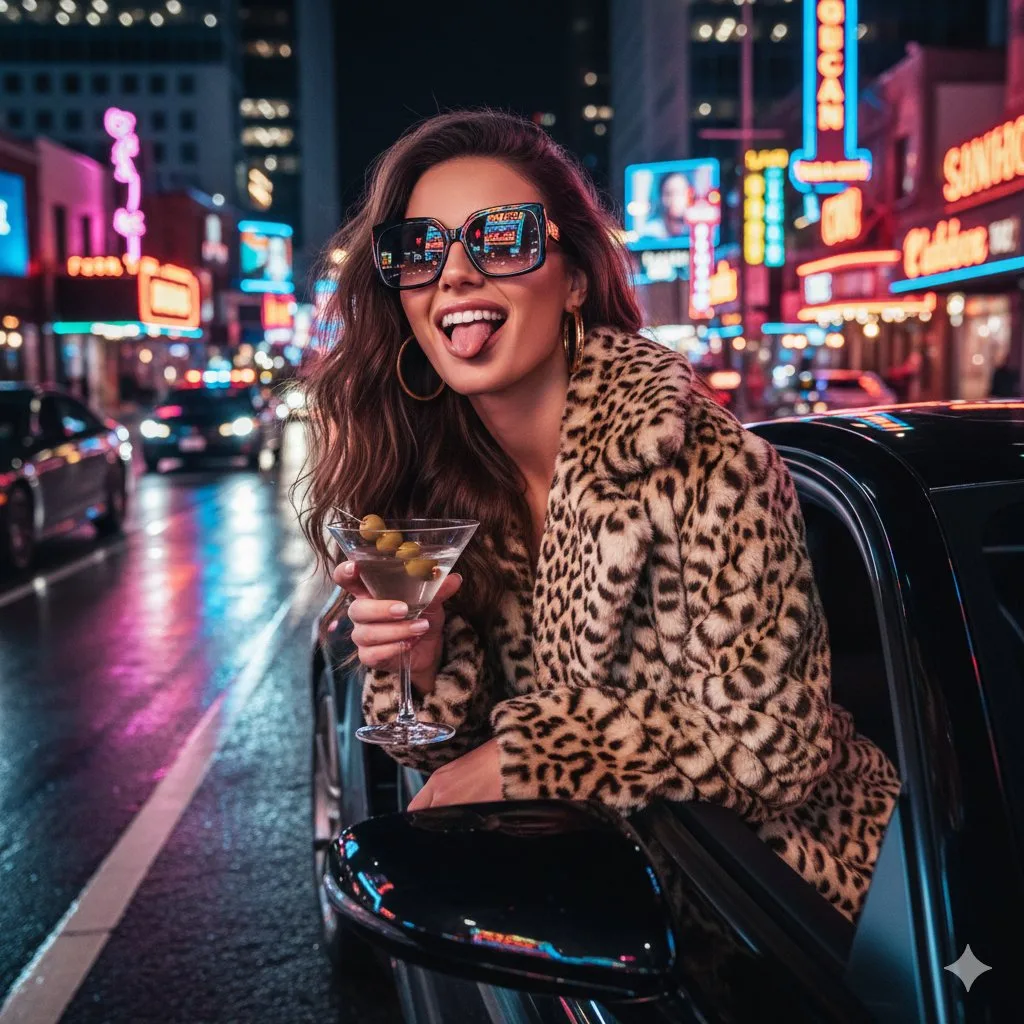 Neon night luxury car beauty — Sonra