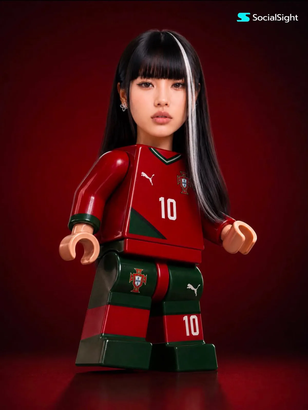 Lego style soccer girl collectible figure — After