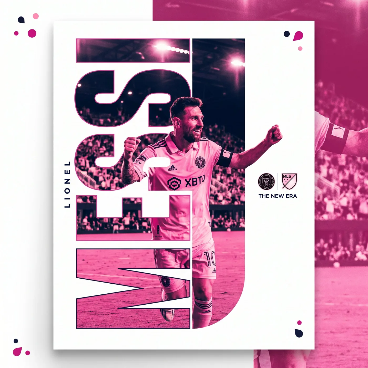 Sports poster design pink soccer player — Sonra
