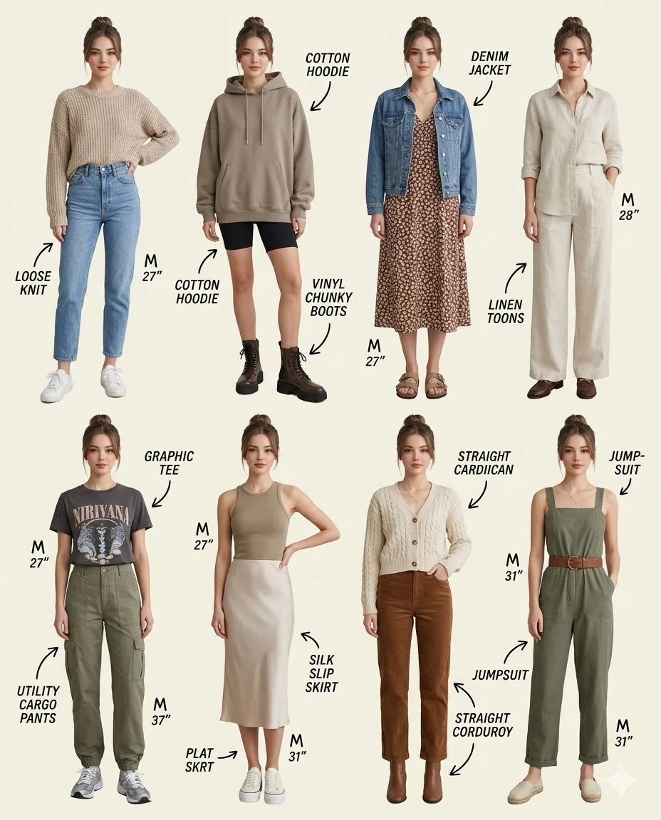 Make 8 casual wear freeform collage — After