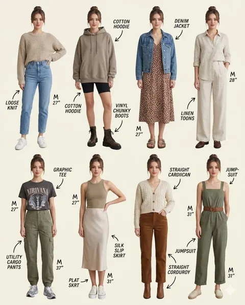 Make 8 casual wear freeform collage