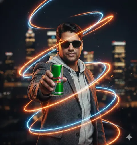 Neon urban energy drink commercial