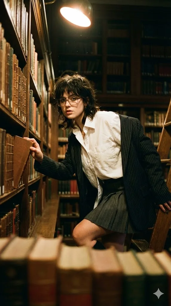 Dark academia library film look — Sonra