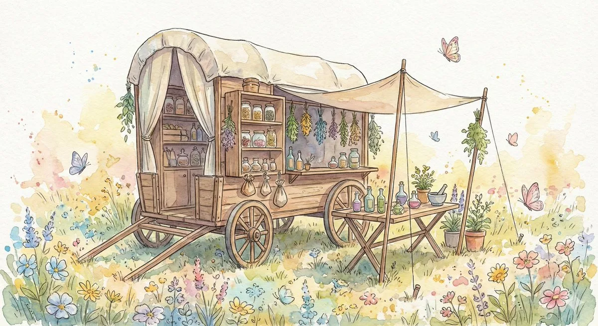 Fantasy herbalist wagon — Sonra