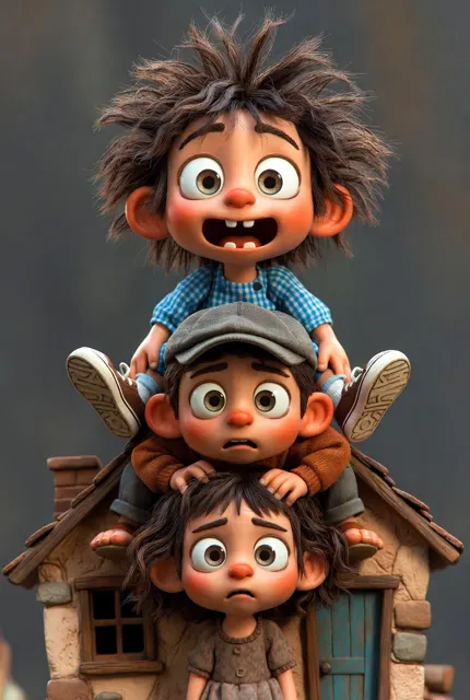 Hyper realistic clay children