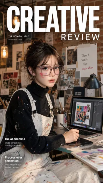 Ultra realistic creative magazine cover korean woman