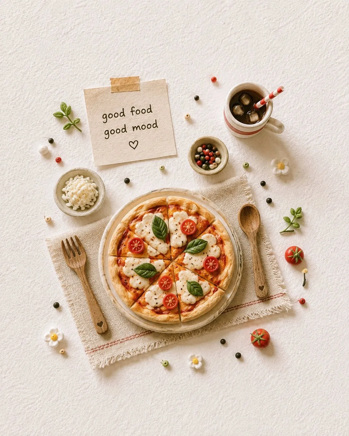 Charming handcrafted miniature food scene — After