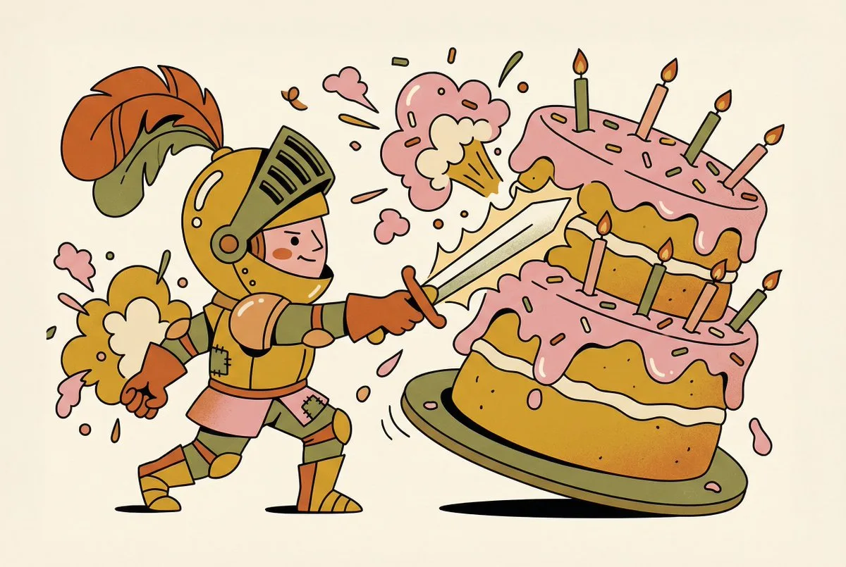 Fierce knight vs pink cake — Sonra