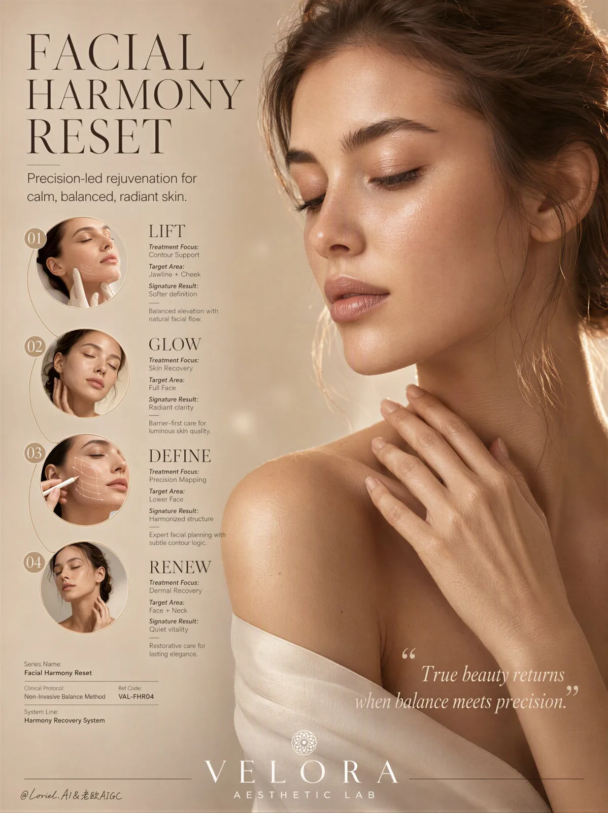 Velora aesthetic lab luxury medical aesthetics campaign — Sonra