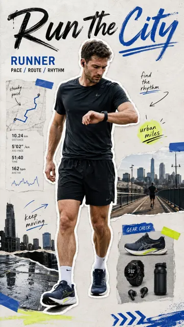Realistic sports portrait scrapbook collage poster
