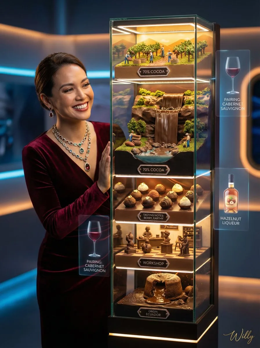 Luxury chocolate tech diorama — After