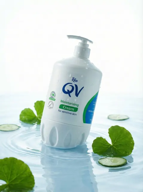 Floating white tube cucumber cream