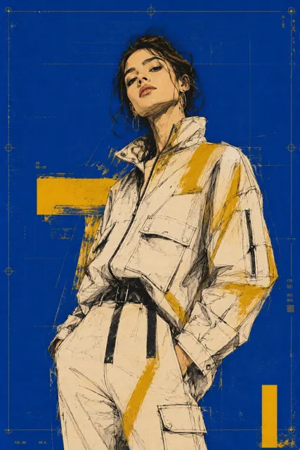 Ultra premium fashion tech mixed media poster