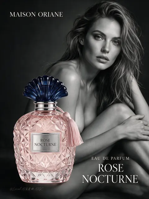 Luxury perfume advertising poster maison oriane