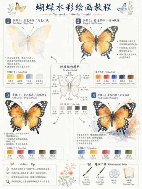 Watercolor painting four step guide