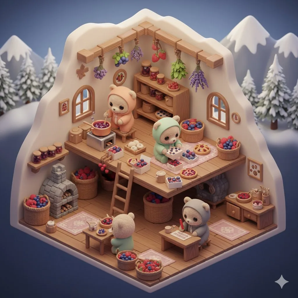 3d bears cozy map making — After