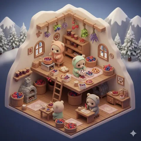3d bears cozy map making