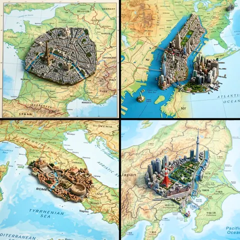 Real city miniature diorama