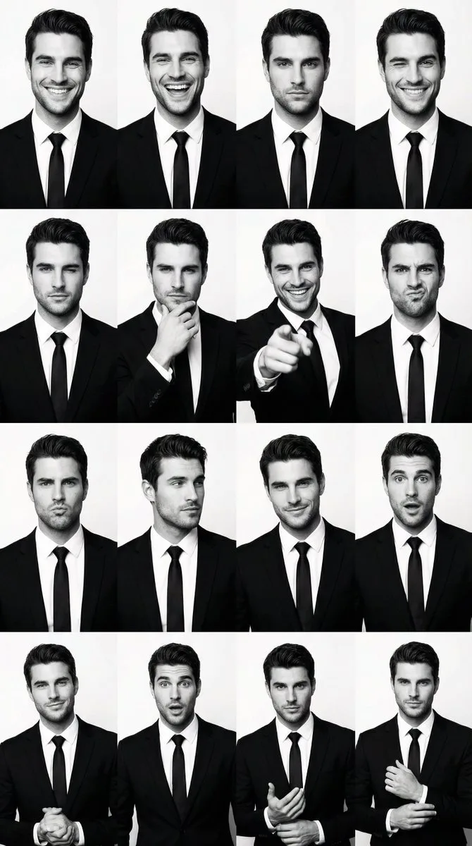 Bw film suit male grid portrait — Sonra