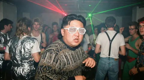 80s underground nerd party flash photo