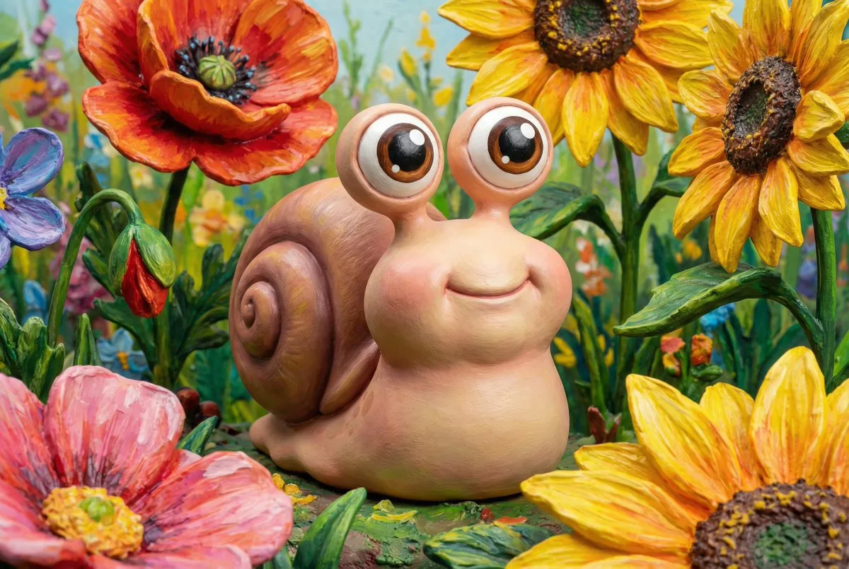 Macro cute snail giant flowers — Sonra